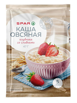 Каша овсяная SPAR Клубника со сливками 47г