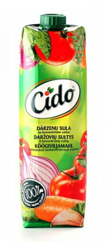 Сок Цидо овощной 100% 1л призма