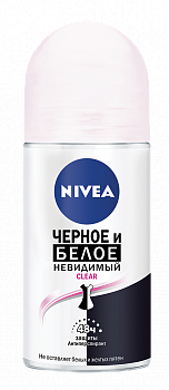 Део Нивея 50мл Невидимая защита Клеар черно-бел ролл жен