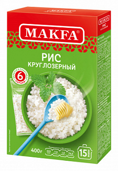 Рис круглозерный Макфа в/п 400г