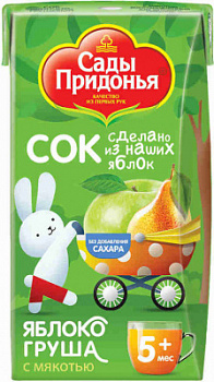 Сок Сады Придонья Яблоко/Груша с 5 мес т/п 125мл
