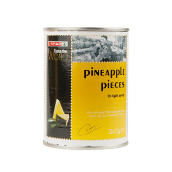 Ананасы консервированные SPAR кусочки 565г